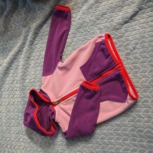 Purple Fleece Sweater with Hood